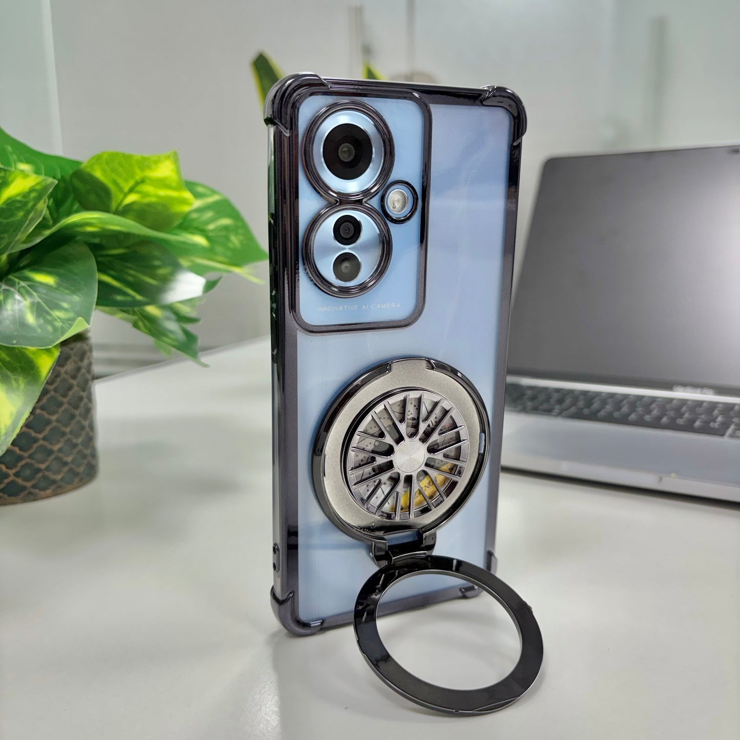Oppo F25 Pro 5G Premium Stress Buster Wheel Rotating Shockproof Airbags Case