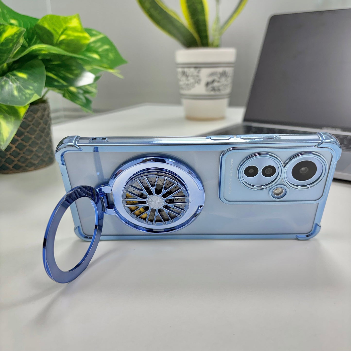 Oppo F25 Pro 5G Premium Stress Buster Wheel Rotating Shockproof Airbags Case