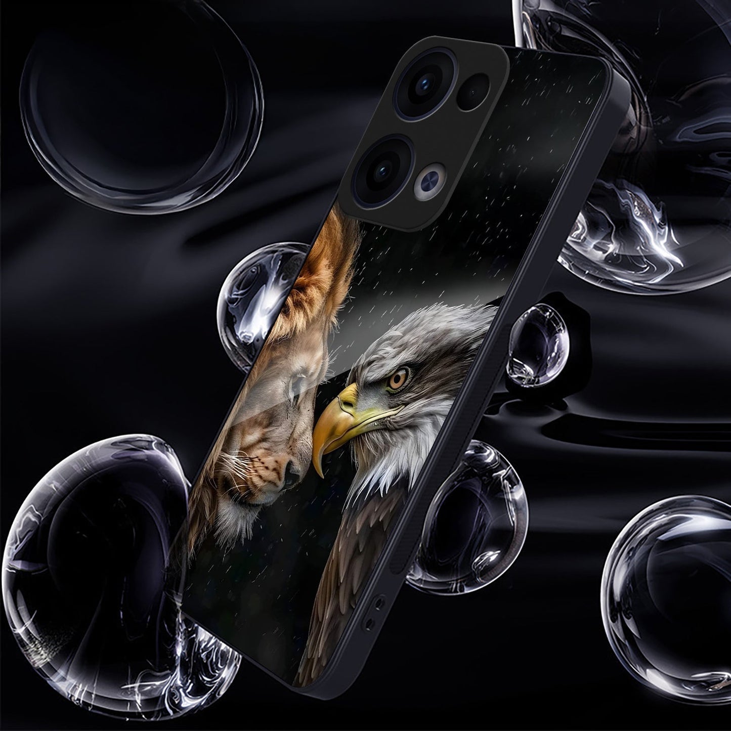 Oppo Reno 13 5G Premium Acrylic Shockproof Glass Back Case (Royal Clash)