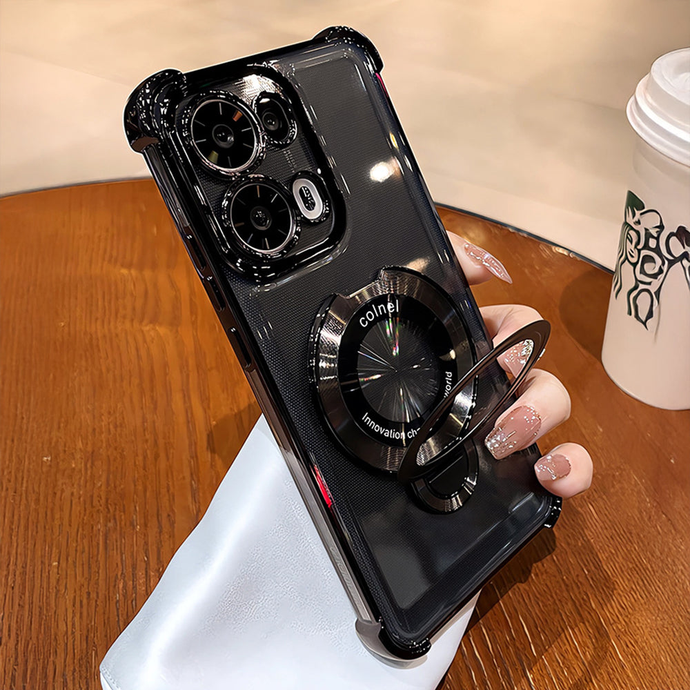 Oppo Reno13 5G Original Luxury Magnifier Ring Stand Shockproof Airbags Corner Case
