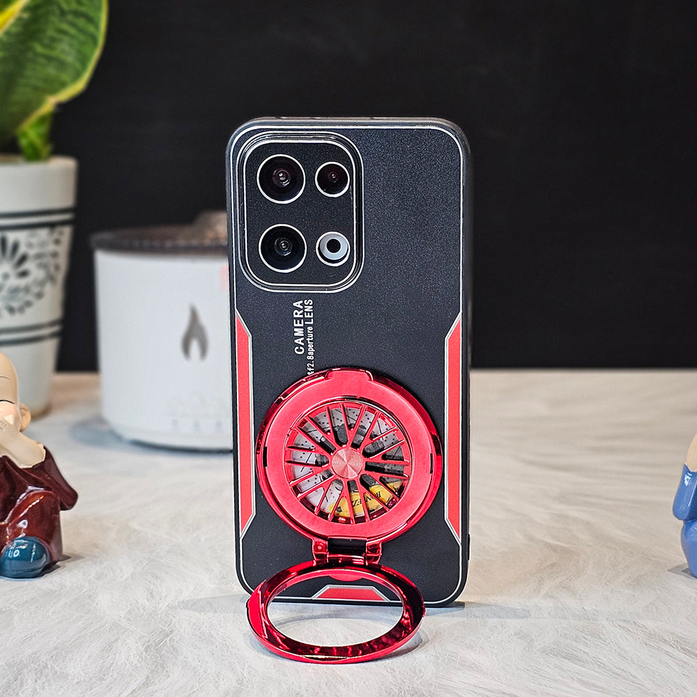 Oppo Reno 13 5G Best Selling Stress Buster Wheel Aluminium Metal Scratch Resistant Back Case