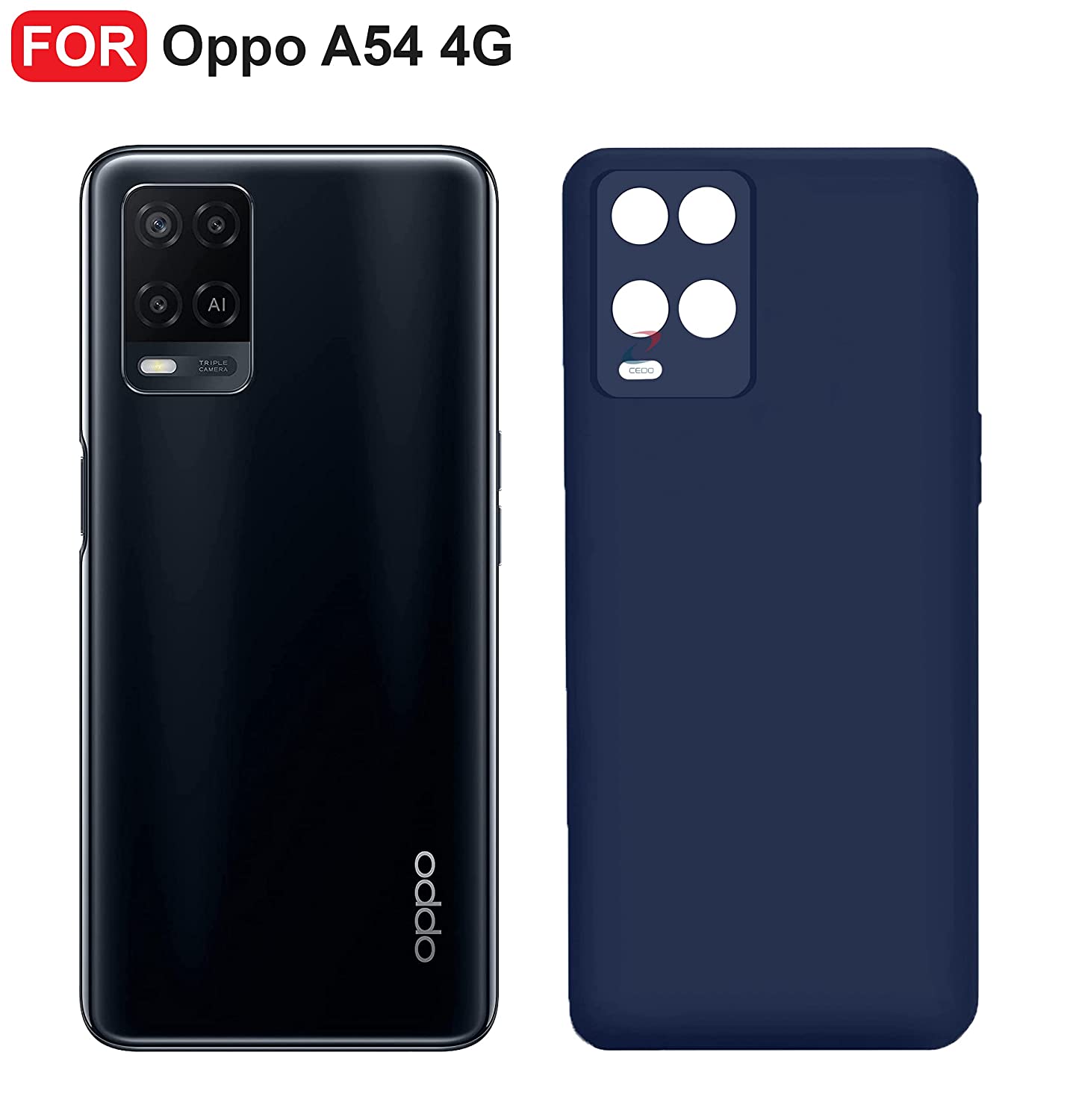 Oppo A54 Matte Soft Silicon Flexible Back Case Cover
