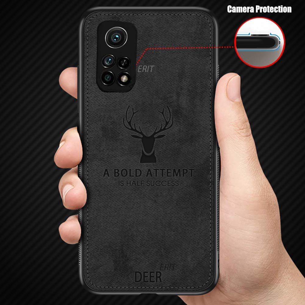 Mi 10T Premium Motivational Deer Pattern Fabric Back Cover
