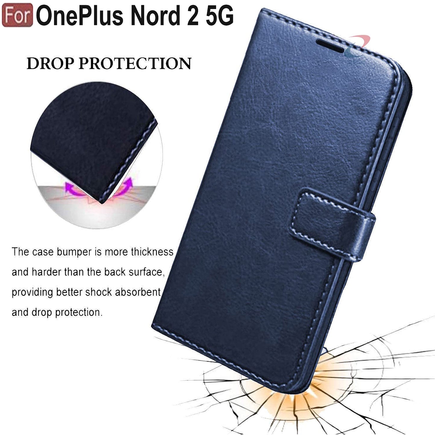 OnePlus Nord 2 Shockproof Wallet Style Magnetic Back Case