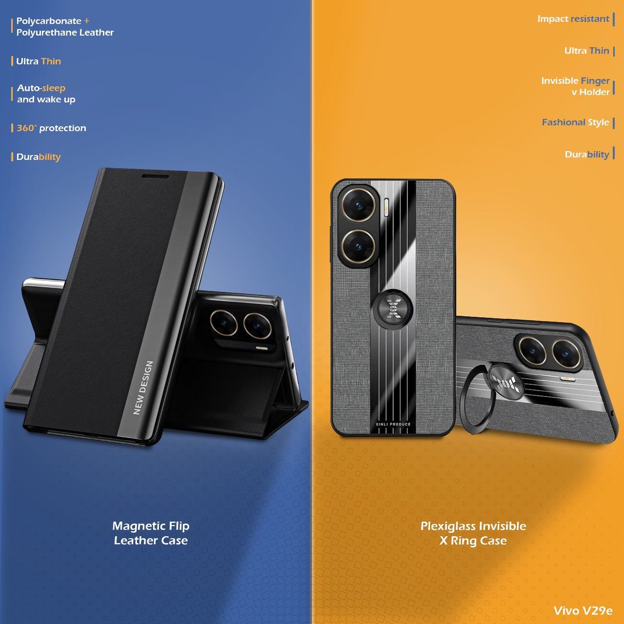 Pack Of 2 For Vivo V29e 5G Luxury Protective Mobiles Cases (A2)