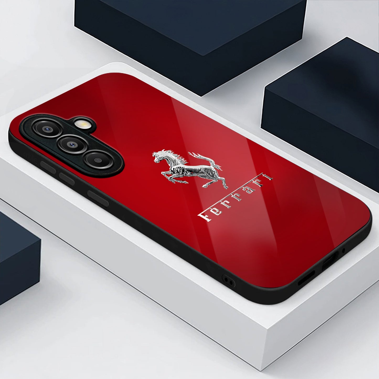 Samsung Galaxy A36 Premium Acrylic Shockproof Glass Back Case (Ferrari Passion)