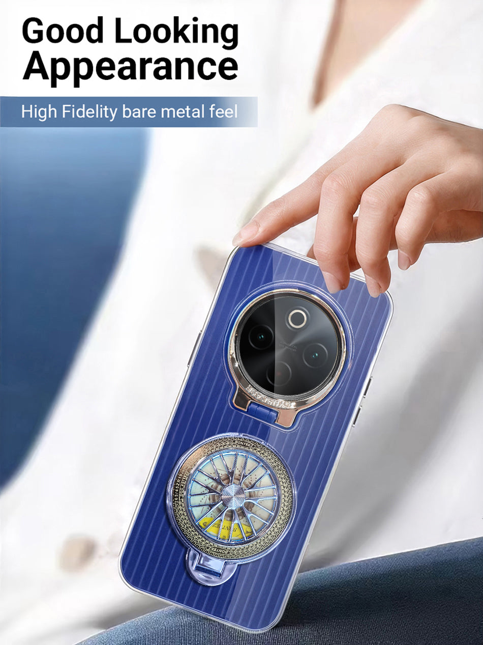 Vivo T4 5G Luxury Dual Layer Hybrid Camera Wheel Rotating Case