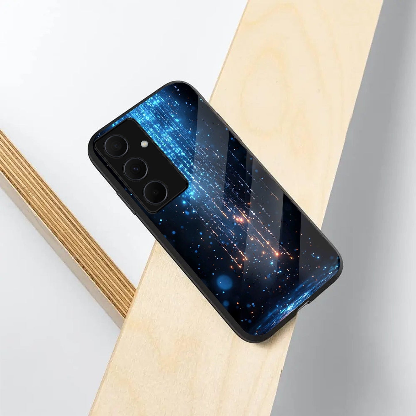 Samsung Galaxy A56 5G Premium Acrylic Shockproof Glass Back Case (Digital Galaxy)