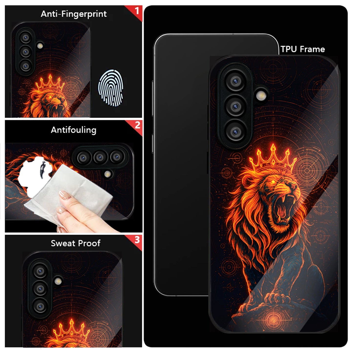 Samsung Galaxy A36 Premium Acrylic Shockproof Glass Back Case (King of Cosmos)