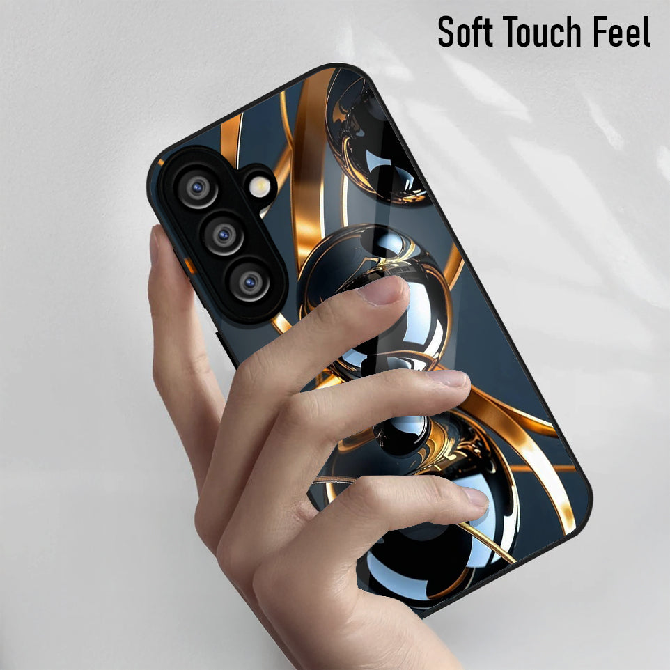 Samsung Galaxy A36 Premium Acrylic Shockproof Glass Back Case (Shiny Sphere)