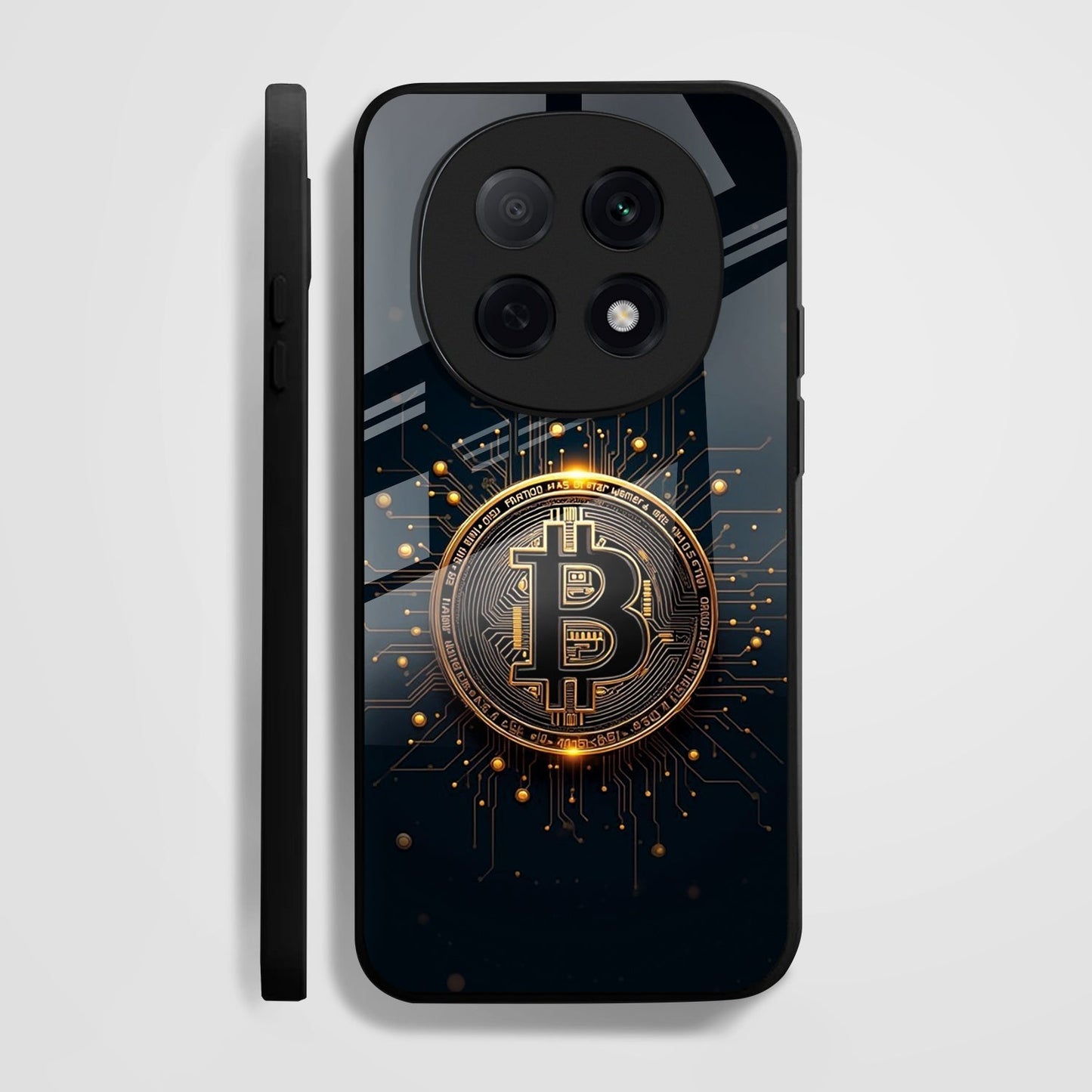 OPPO F29 Pro 5G Premium Acrylic Shockproof Glass Back Case (Bitcoin Armor)