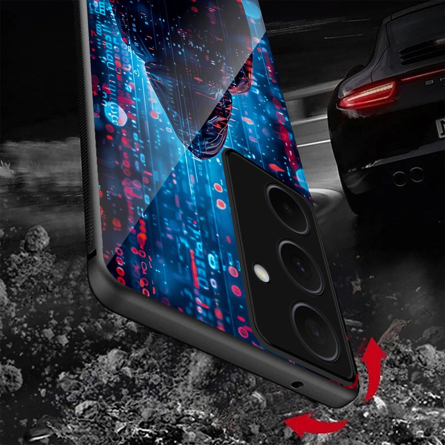 Samsung Galaxy A56 5G Premium Acrylic Shockproof Glass Back Case (Cyber Shadow)