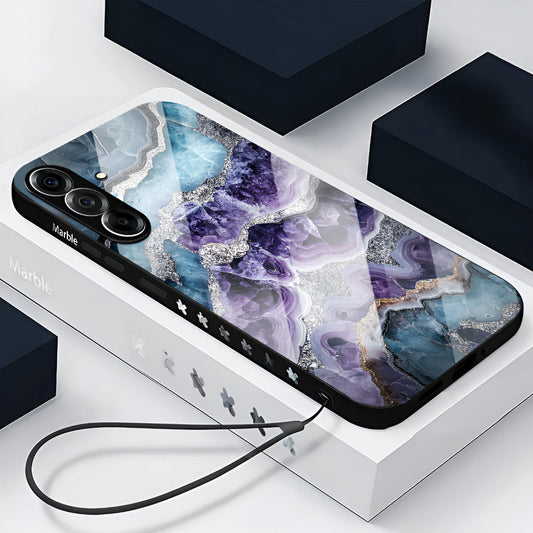 Samsung Galaxy A36 5G Premium Acrylic Shockproof Glass Back Case (Mystic Glacier Marble)