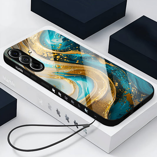 Samsung Galaxy A56 5G Premium Acrylic Shockproof Glass Back Case (Ocean Gold)