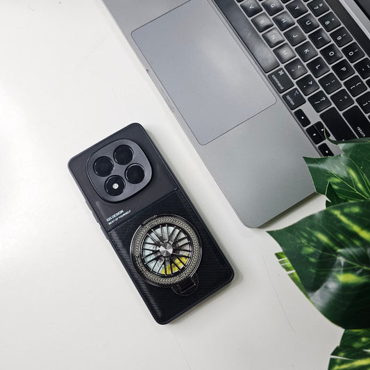 Redmi Note 14 Pro 5G Stress Buster Wheel Hybrid Scratch Resistant Back Case black
