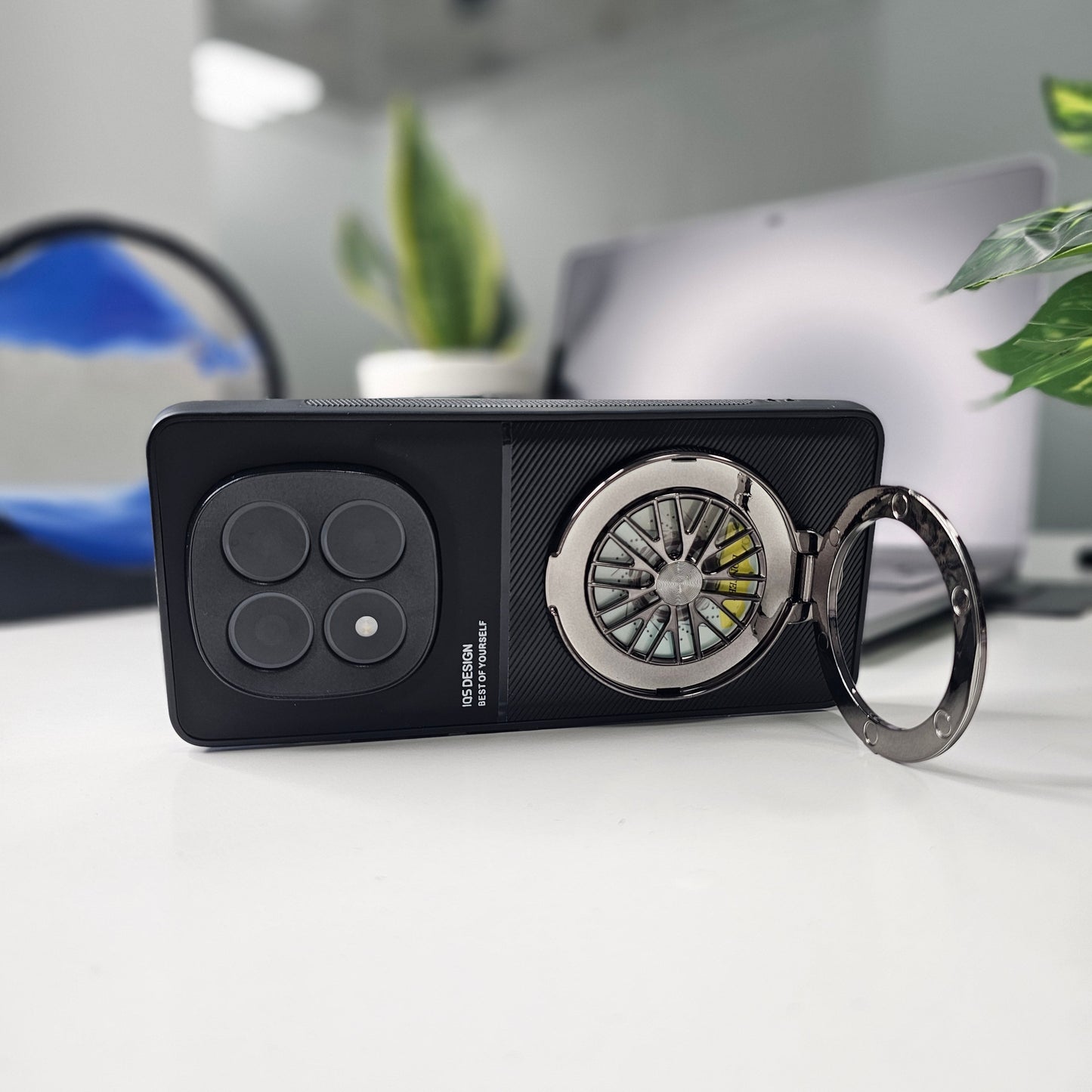 Redmi Note 14 Pro 5G Stress Buster Wheel Hybrid Scratch Resistant Back Case black