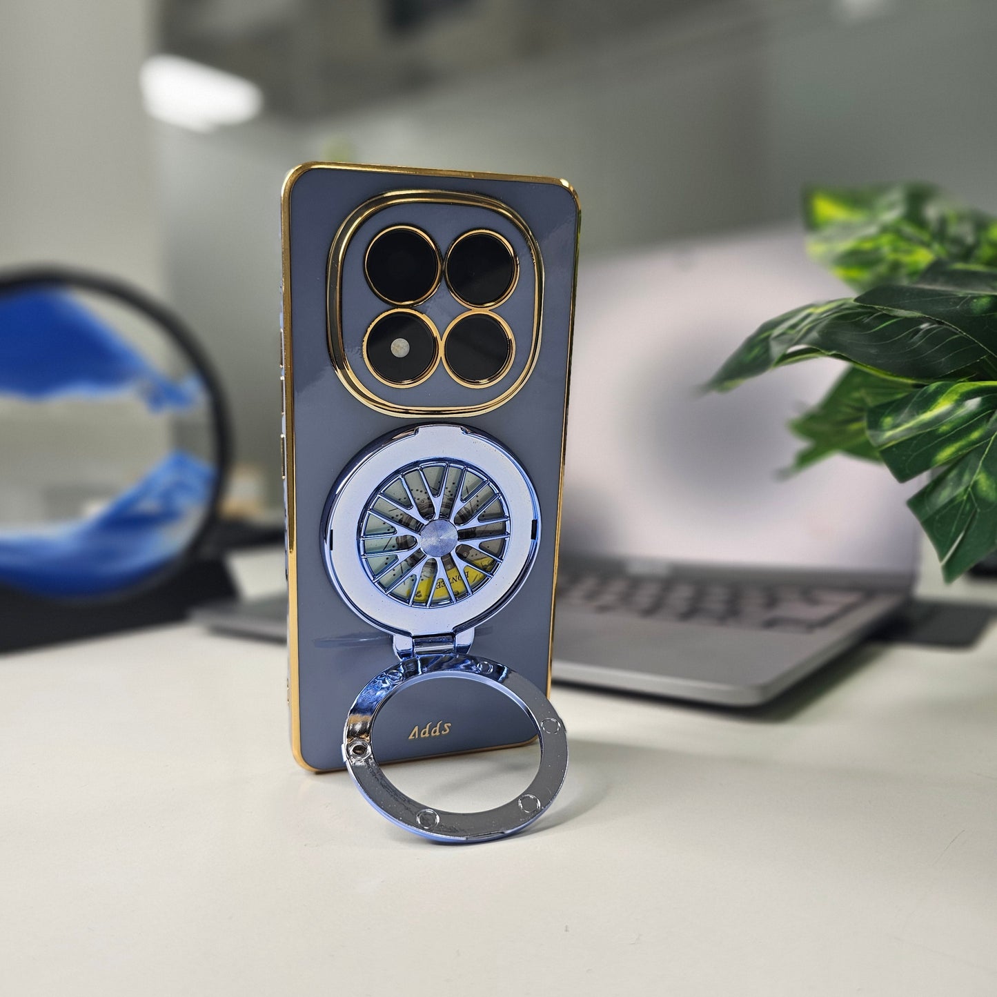 Redmi Note 14 Pro 5G Stress Buster Wheel Silicone Scratch Resistant Back Case blue