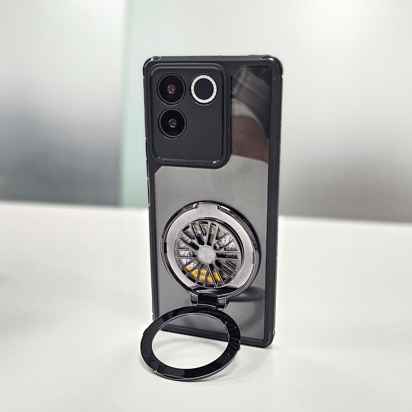 Vivo T2 Pro 5G Shockproof Rigid Edges Transparent PU Stress Buster Wheel Case