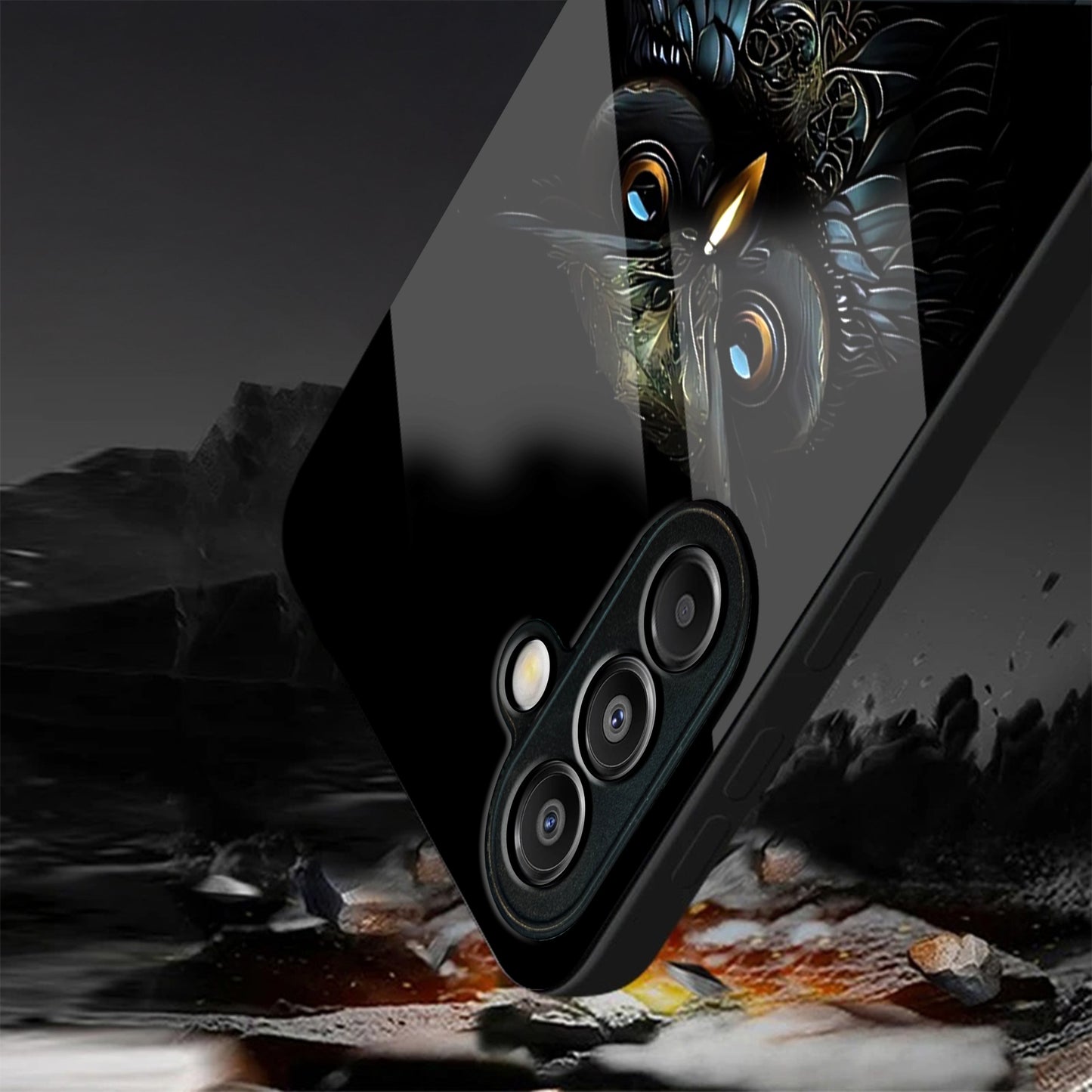 Samsung Galaxy A36 Premium Acrylic Shockproof Glass Back Case (Midnight Owl)