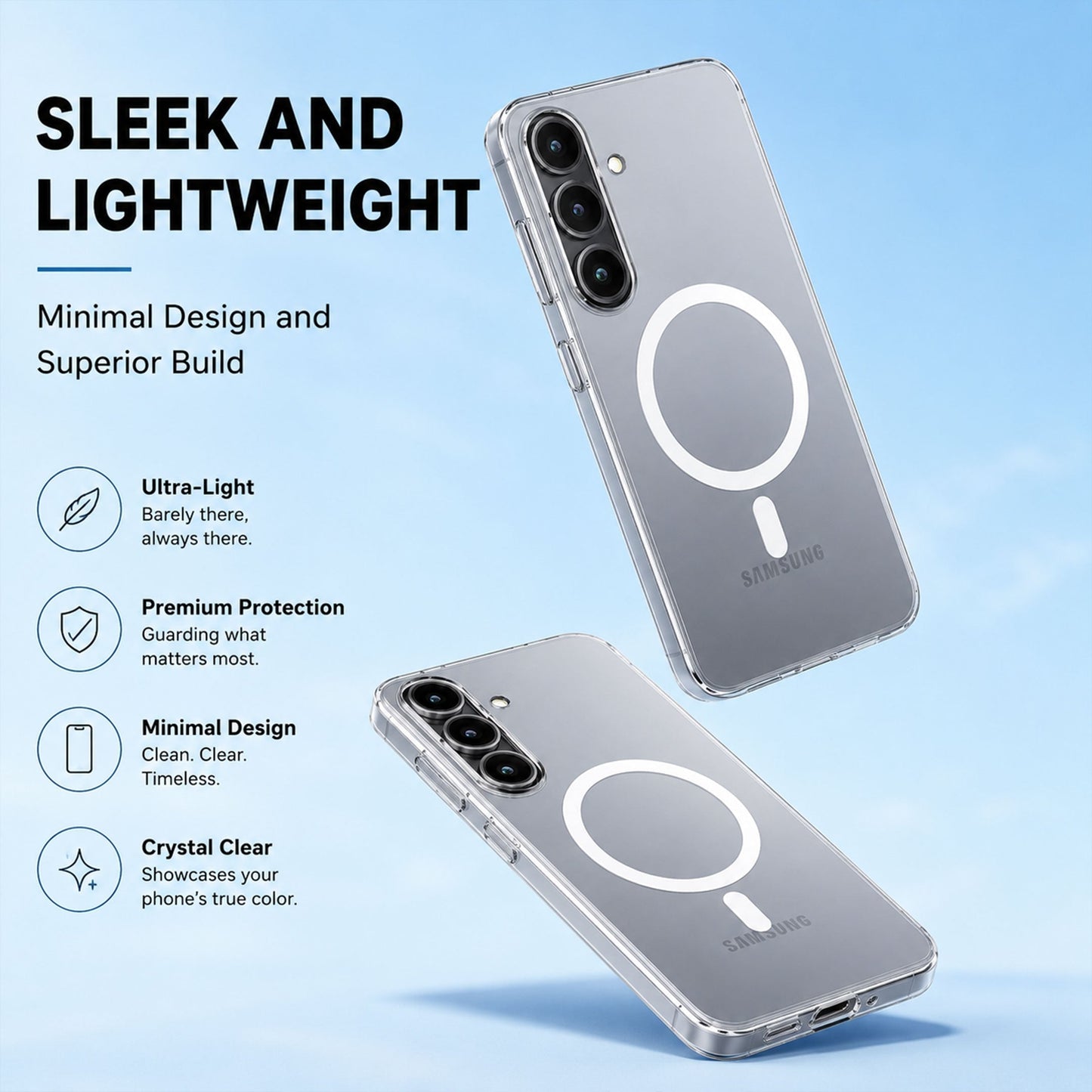 Samsung Galaxy A56 5G Clear Anti-Yellow MagSafe Protective Case