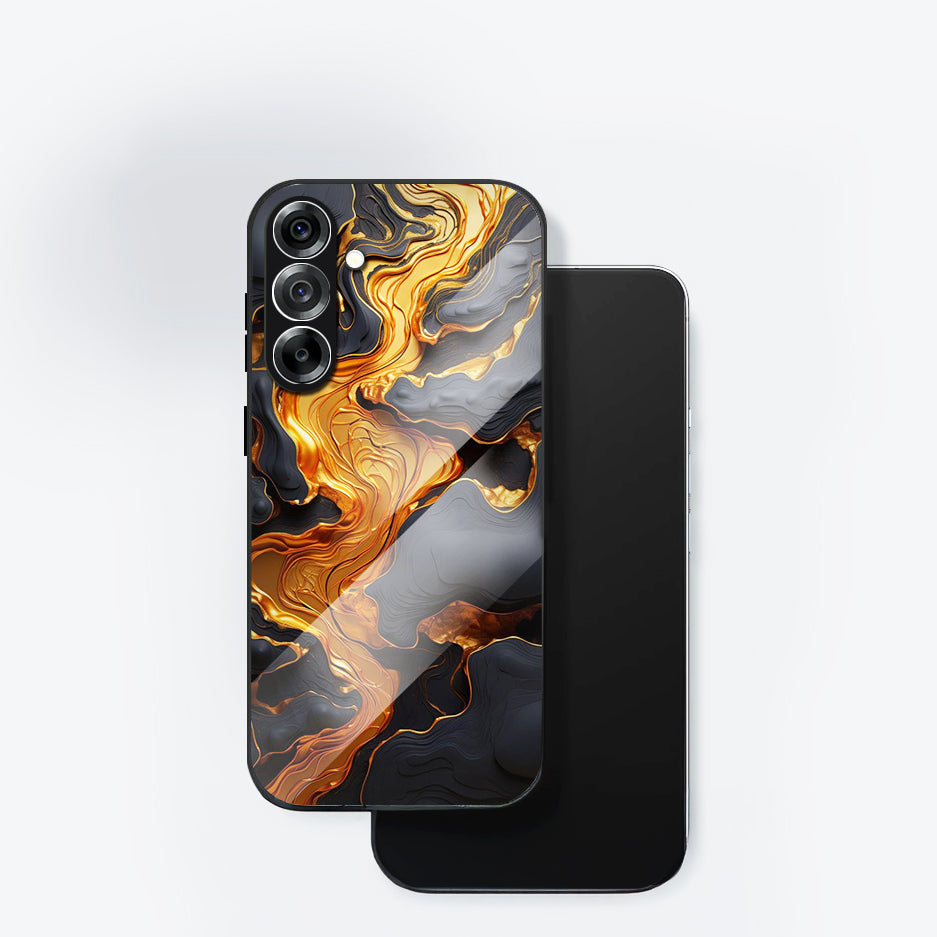 Samsung Galaxy A56 5G Premium Acrylic Shockproof Glass Back Case (Vulcan Marble)