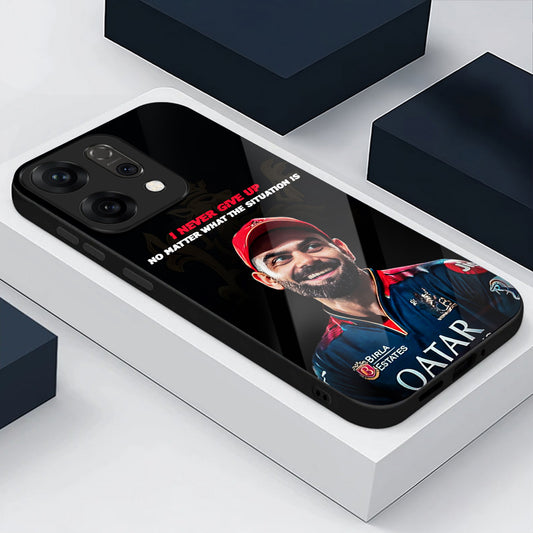 Oppo Reno 14 5G Premium Acrylic Shockproof Glass Back Case (Virat Spirit)