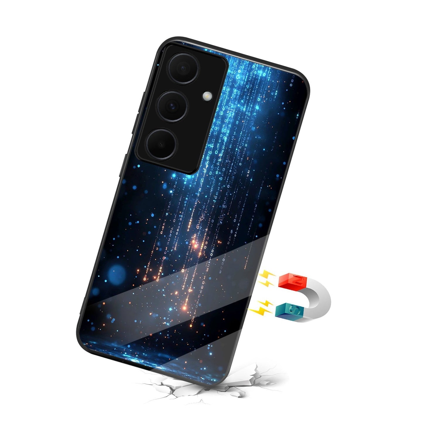 Samsung Galaxy A56 5G Premium Acrylic Shockproof Glass Back Case (Digital Galaxy)