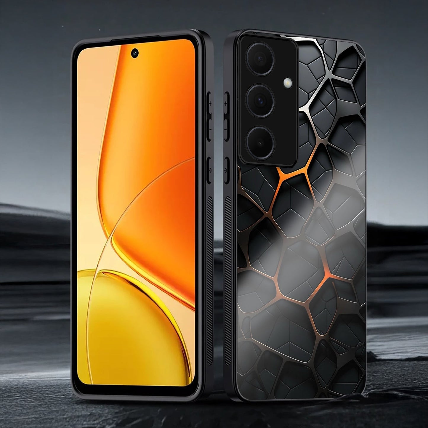 Samsung Galaxy A36 5G Premium Acrylic Shockproof Glass Back Case (Lava Mesh)