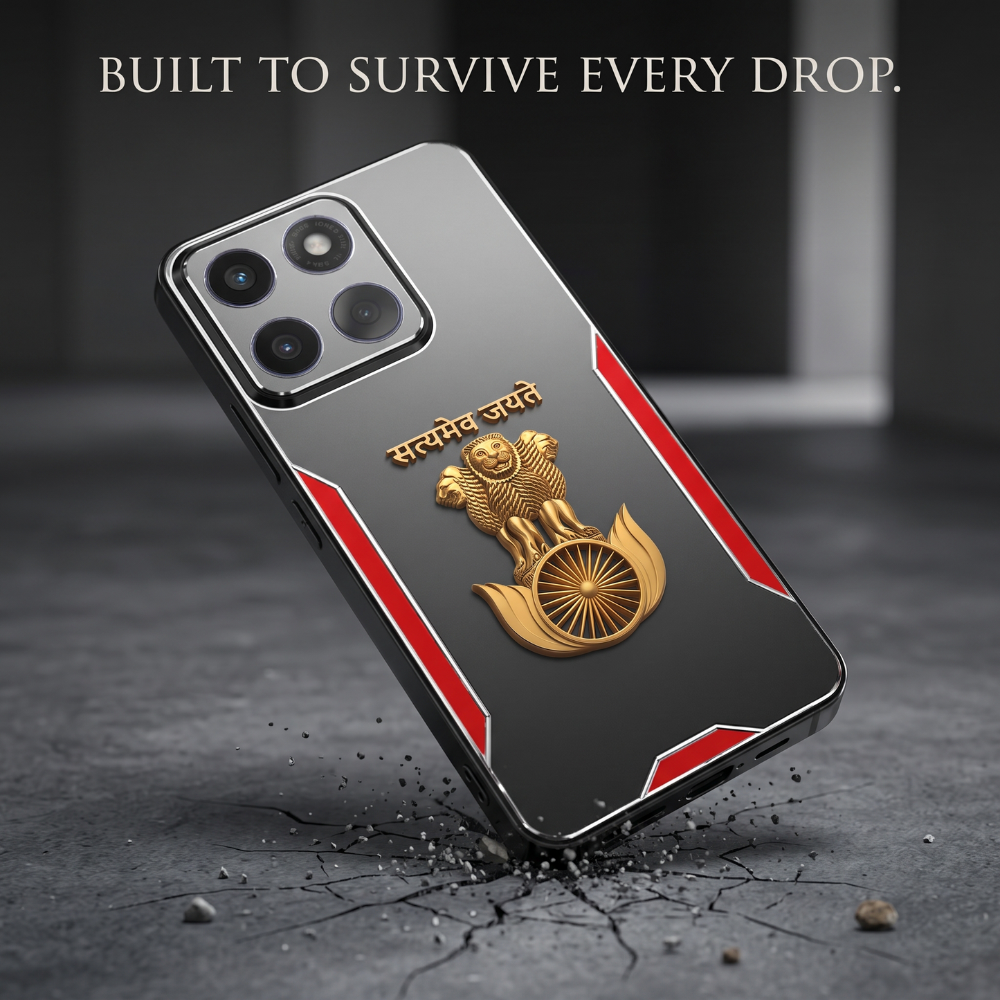 Motorola Edge 60 Fusion 5G Satyamev Jayate 3D Metal Aluminium Back Case