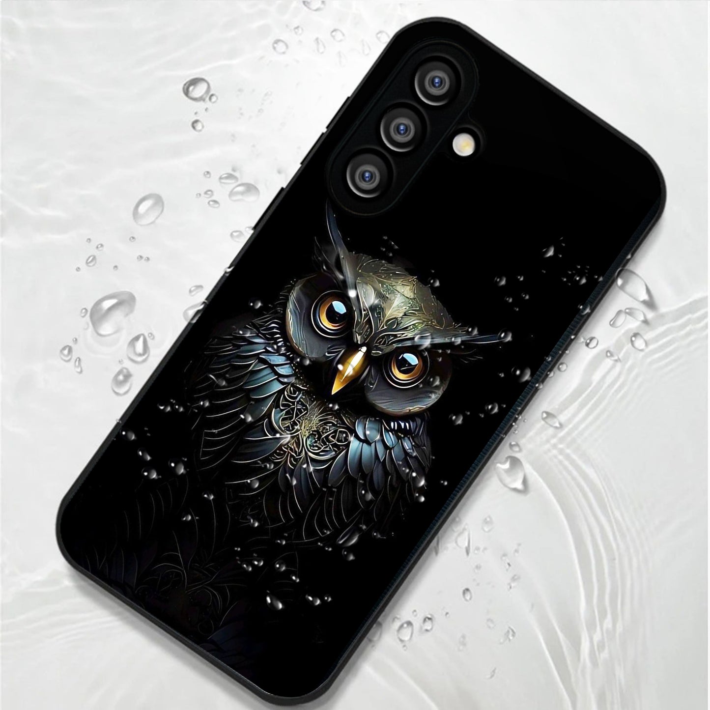 Samsung Galaxy A56 5G Premium Acrylic Shockproof Glass Back Case (Midnight Owl)