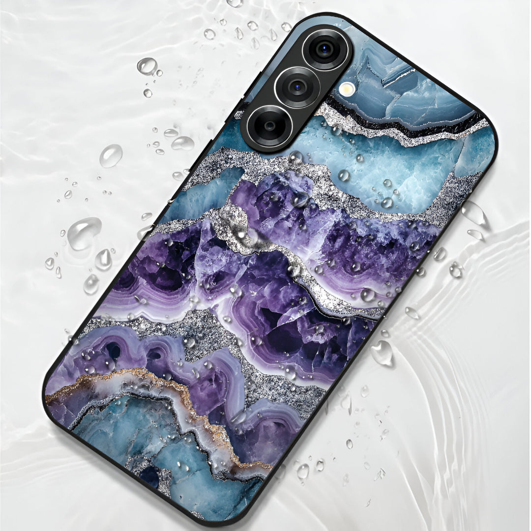 Samsung Galaxy A36 5G Premium Acrylic Shockproof Glass Back Case (Mystic Glacier Marble)