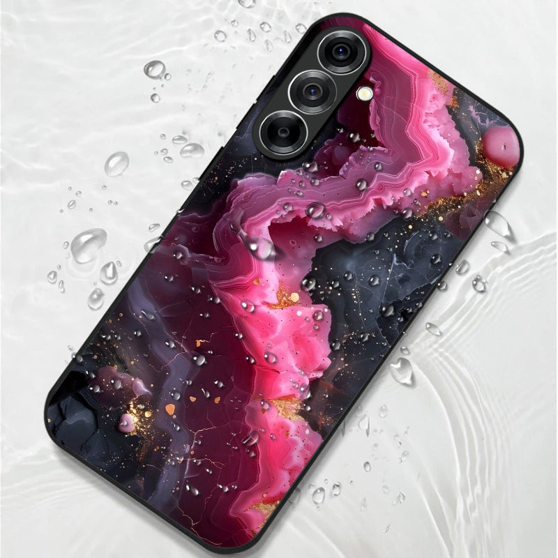Samsung Galaxy A36 5G Premium Acrylic Shockproof Glass Back Case (Pink Aura Crystal)