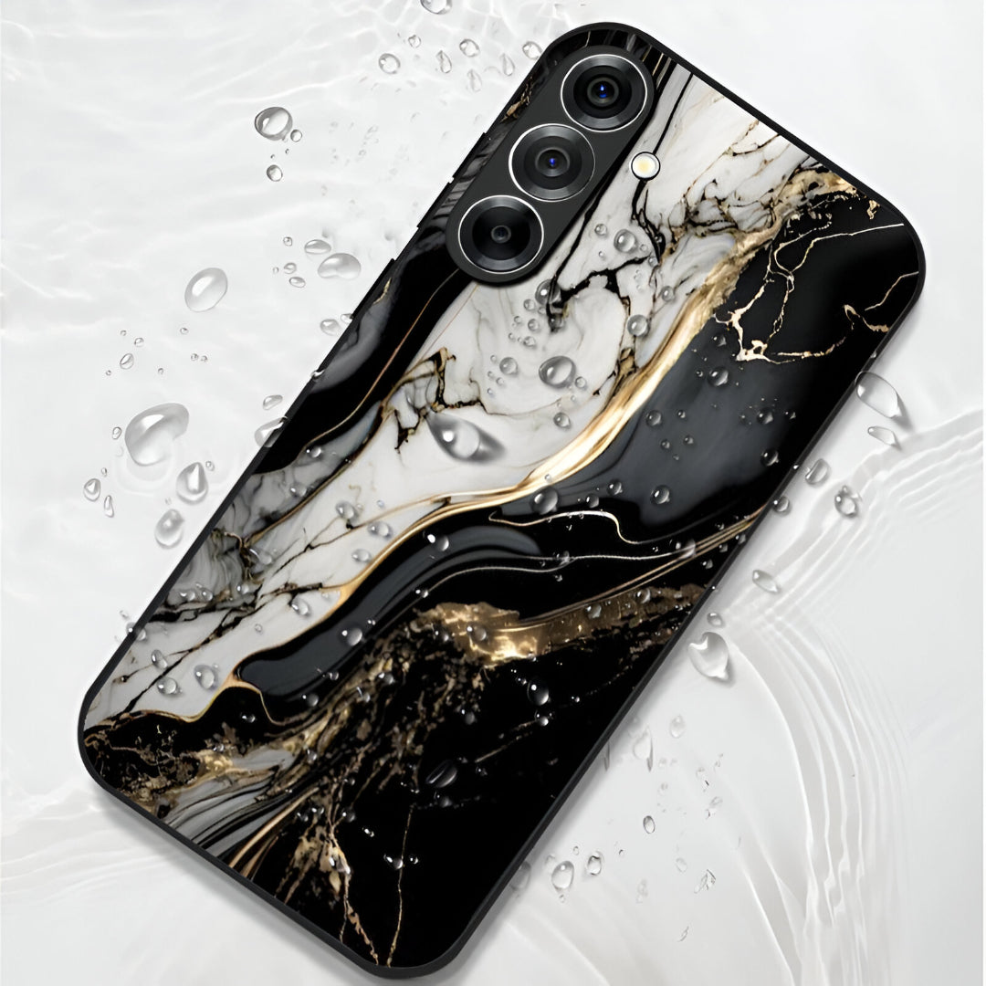 Samsung Galaxy A56 5G Premium Acrylic Shockproof Glass Back Case (Royal Marble Flow)