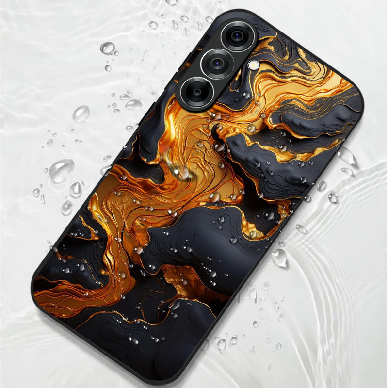 Samsung Galaxy A36 5G Premium Acrylic Shockproof Glass Back Case (Vulcan Marble)