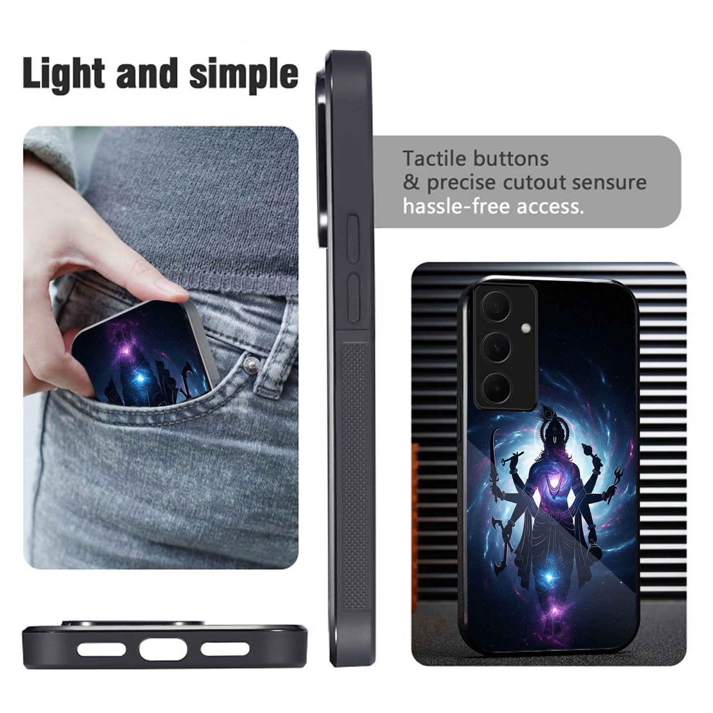 Samsung Galaxy A56 5G Premium Acrylic Shockproof Glass Back Case (Cosmic Divinity)