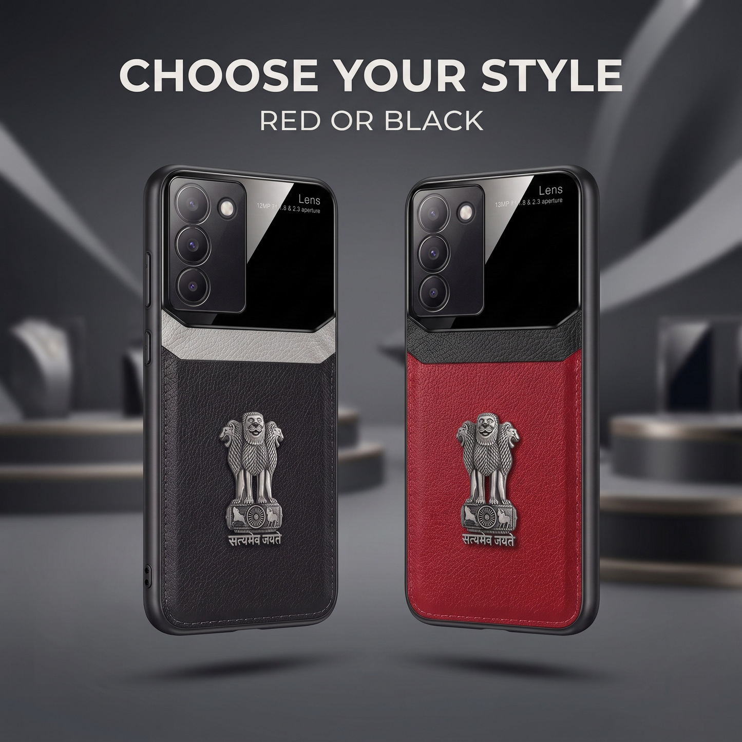 Vivo Y200e 5G Satyamev Jayate 3D Metal Leather Back Case