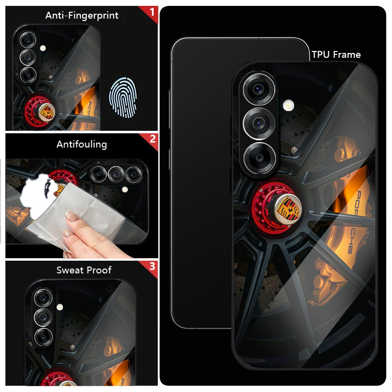 Samsung Galaxy A56 5G Premium Acrylic Shockproof Glass Back Case (Turbo Spin)