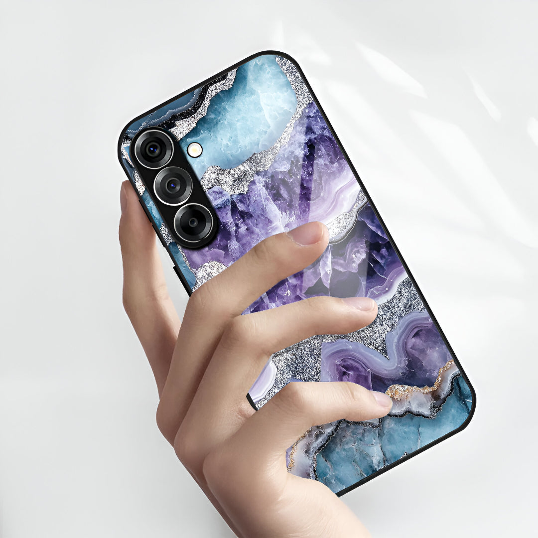 Samsung Galaxy A36 5G Premium Acrylic Shockproof Glass Back Case (Mystic Glacier Marble)