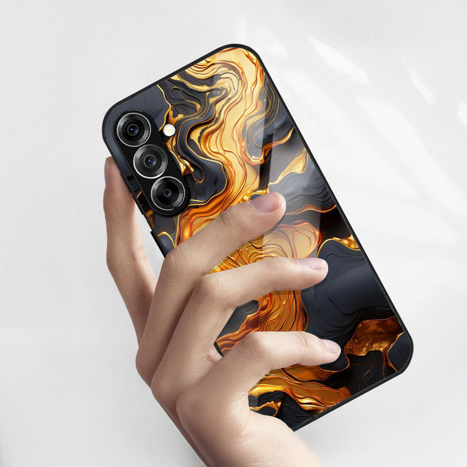 Samsung Galaxy A56 5G Premium Acrylic Shockproof Glass Back Case (Vulcan Marble)