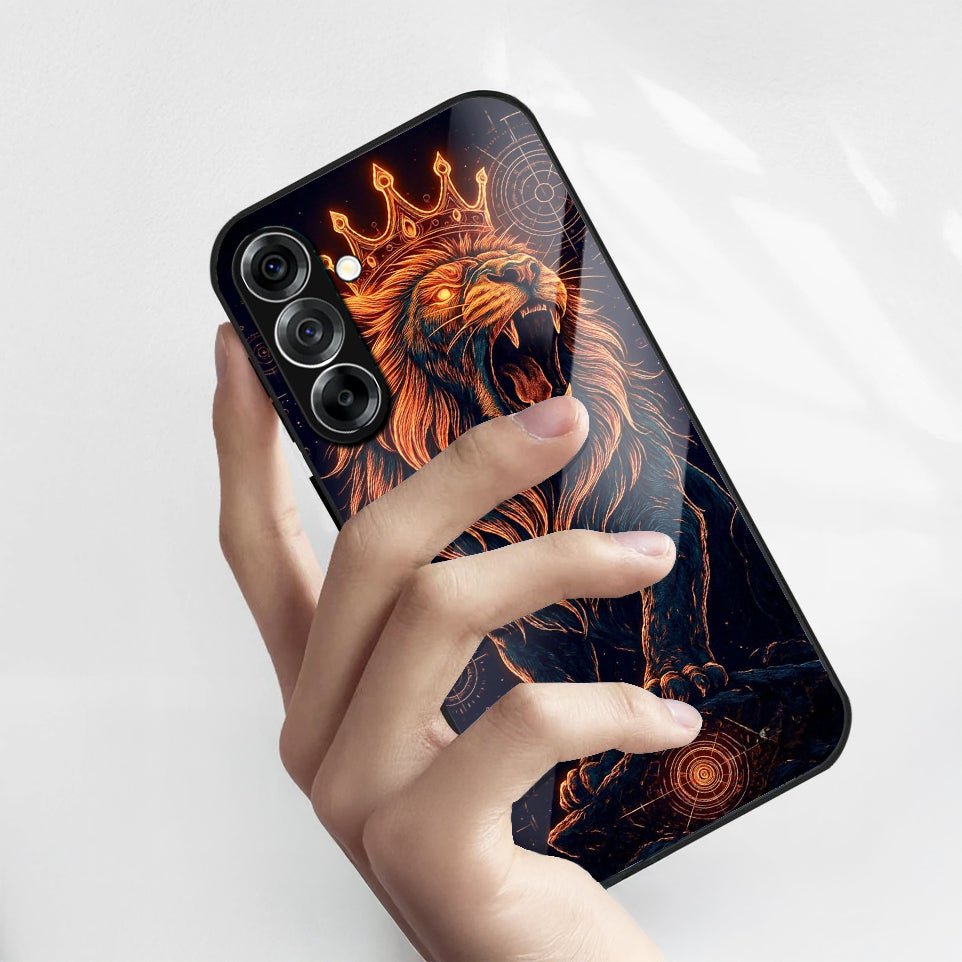 Samsung Galaxy A56 5G Premium Acrylic Shockproof Glass Back Case (King’s Roar)