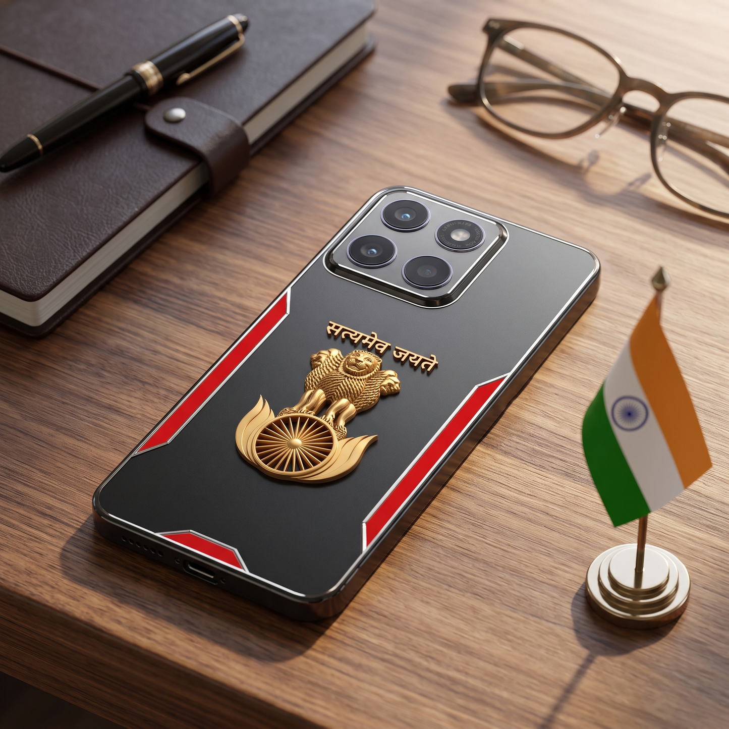Motorola Edge 60 Fusion 5G Satyamev Jayate 3D Metal Aluminium Back Case