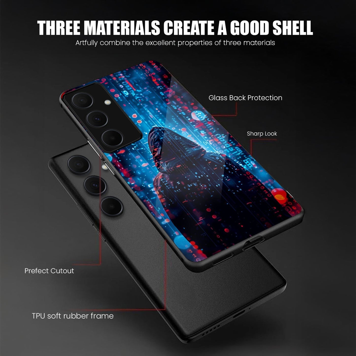 Samsung Galaxy A36 5G Premium Acrylic Shockproof Glass Back Case (Cyber Shadow)