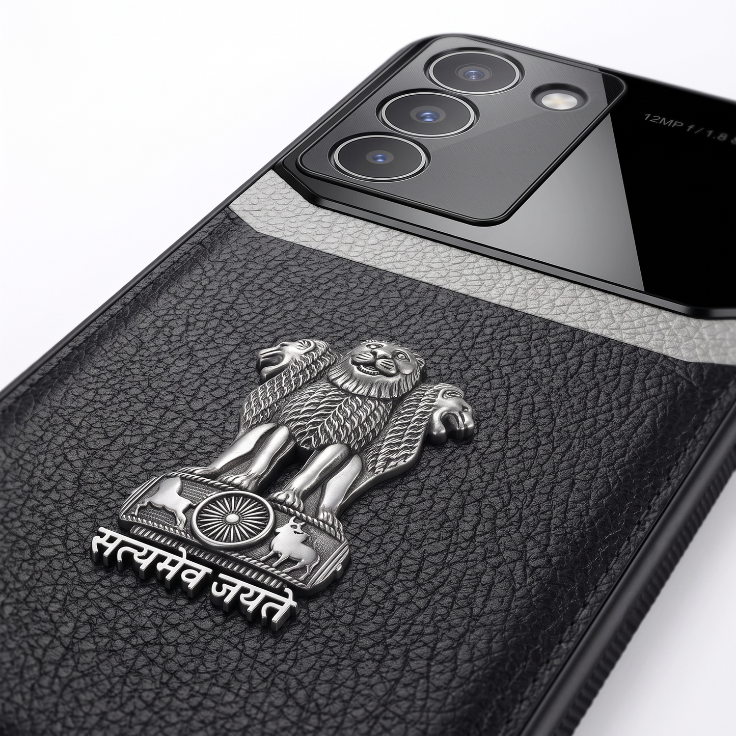 Vivo Y200e 5G Satyamev Jayate 3D Metal Leather Back Case
