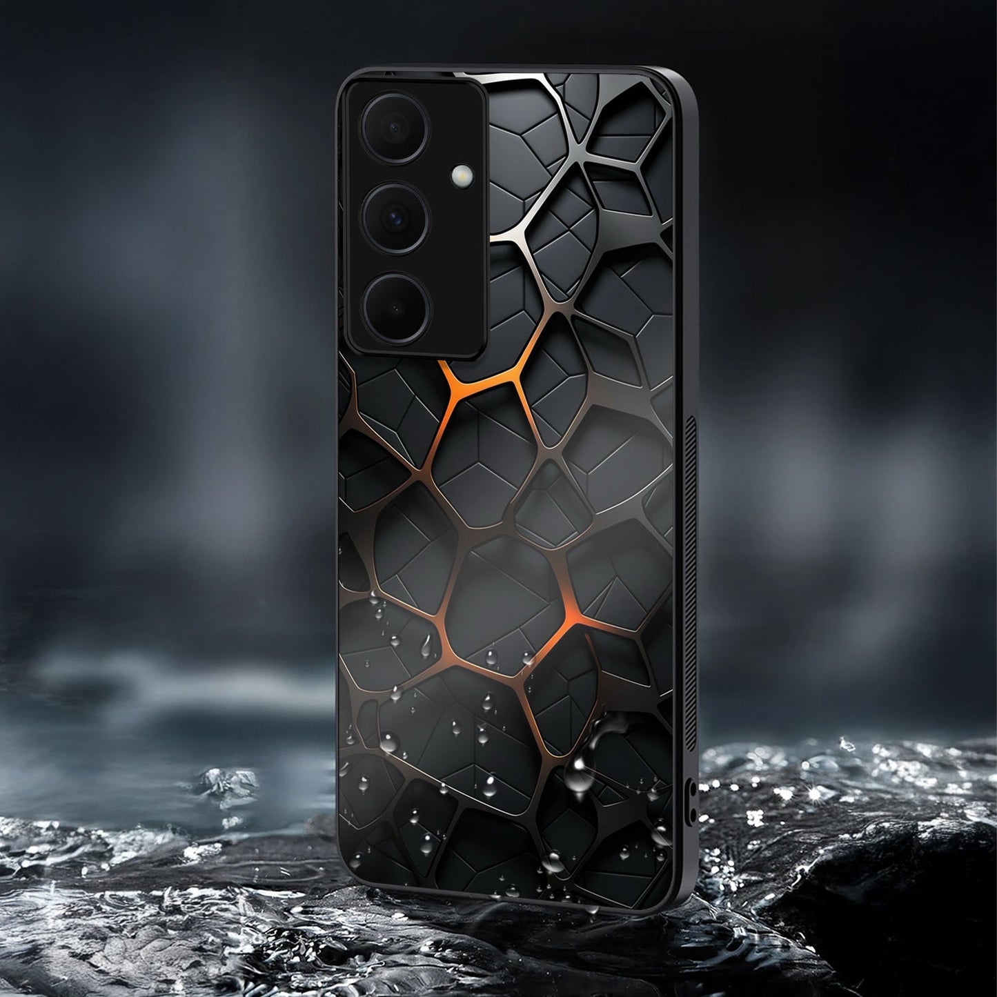 Samsung Galaxy A36 5G Premium Acrylic Shockproof Glass Back Case (Lava Mesh)