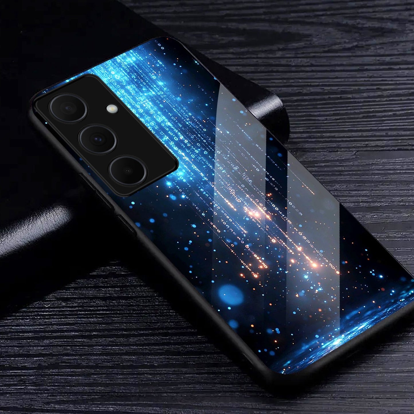 Samsung Galaxy A56 5G Premium Acrylic Shockproof Glass Back Case (Digital Galaxy)