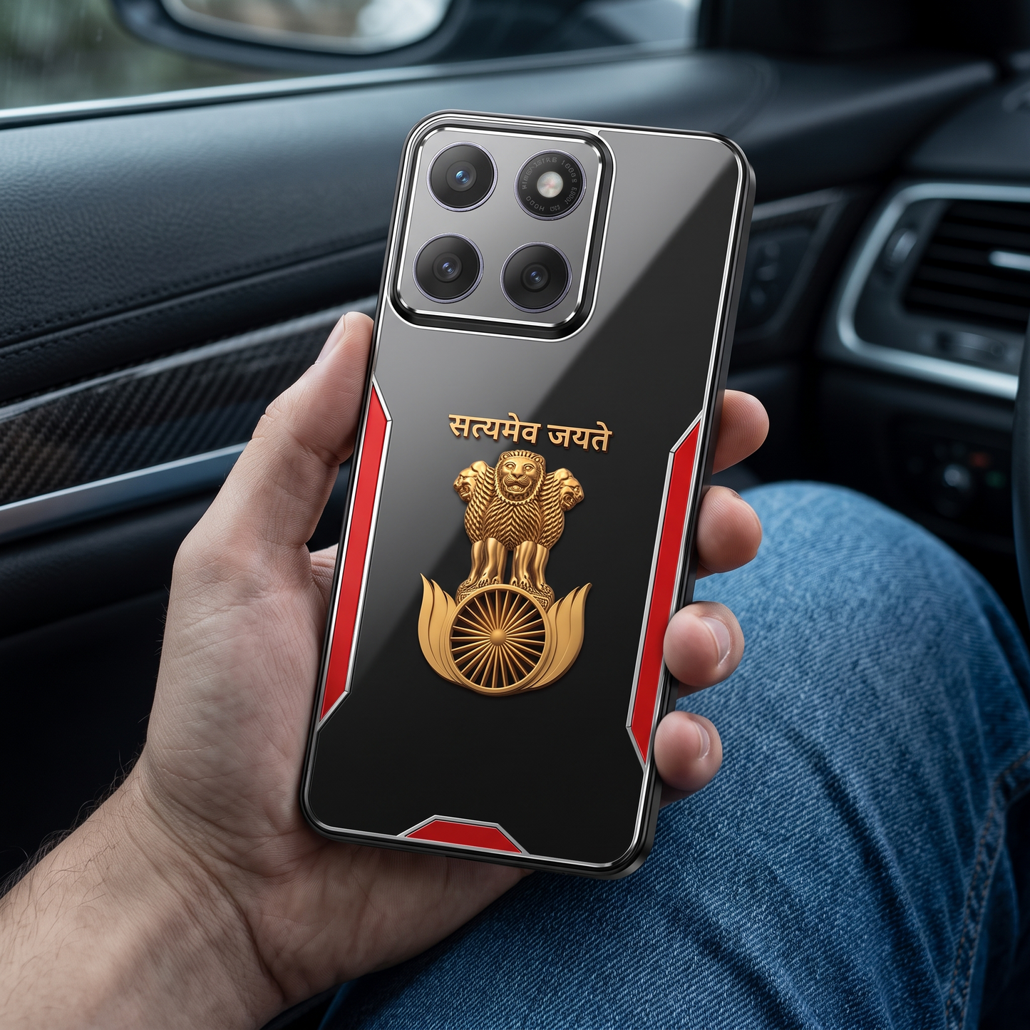 Motorola Edge 60 Fusion 5G Satyamev Jayate 3D Metal Aluminium Back Case