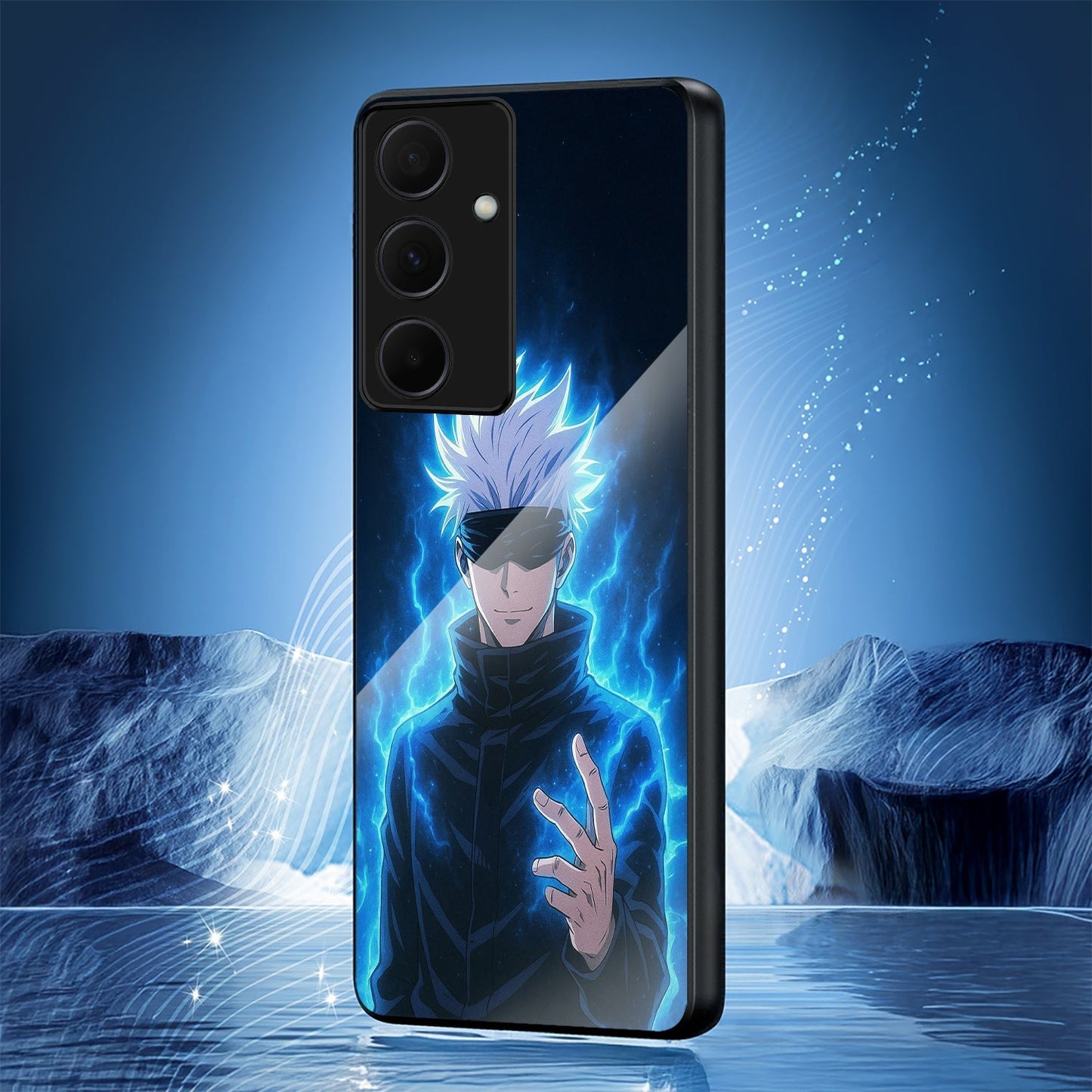 Samsung Galaxy A56 5G Premium Acrylic Shockproof Glass Back Case (Electric Aura)