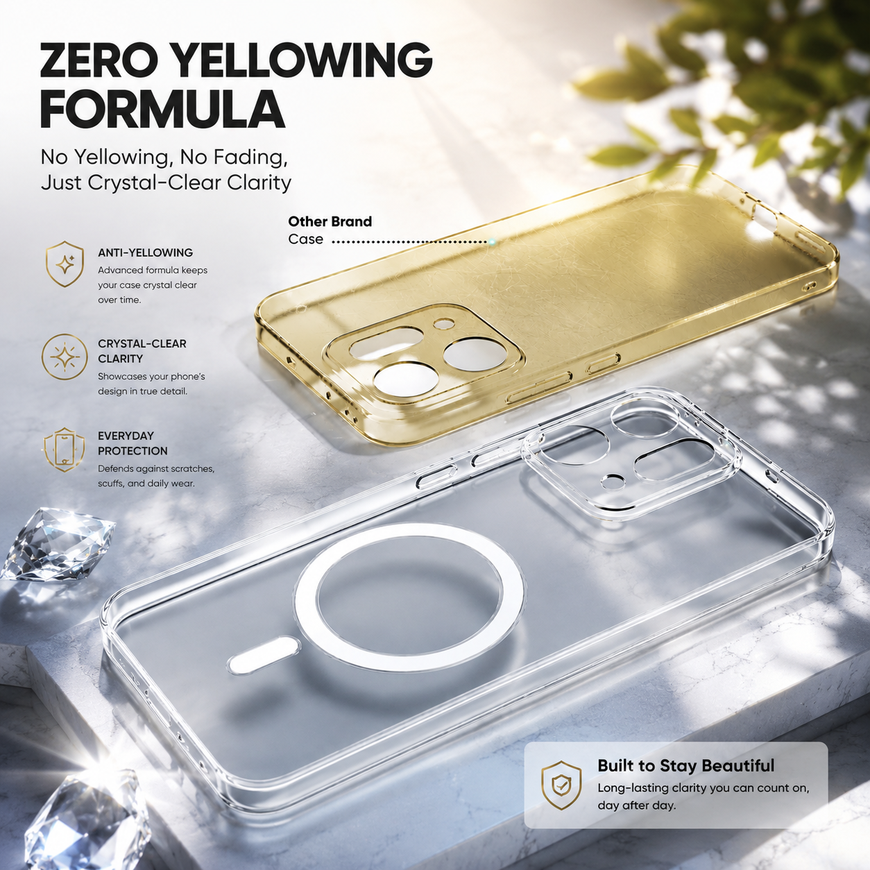 Oppo Reno 14 5G Clear Anti-Yellow MagSafe Protective Case
