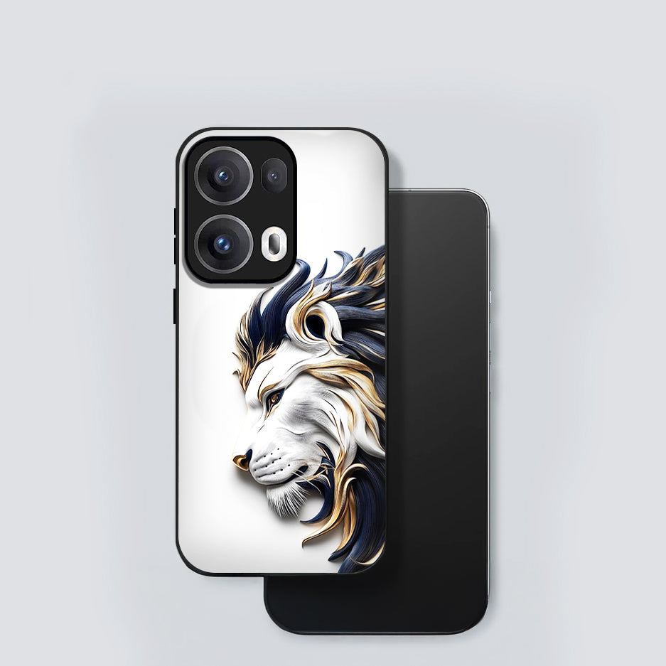 Oppo Reno13 5G Premium Acrylic Shockproof Glass Back Case (White King)