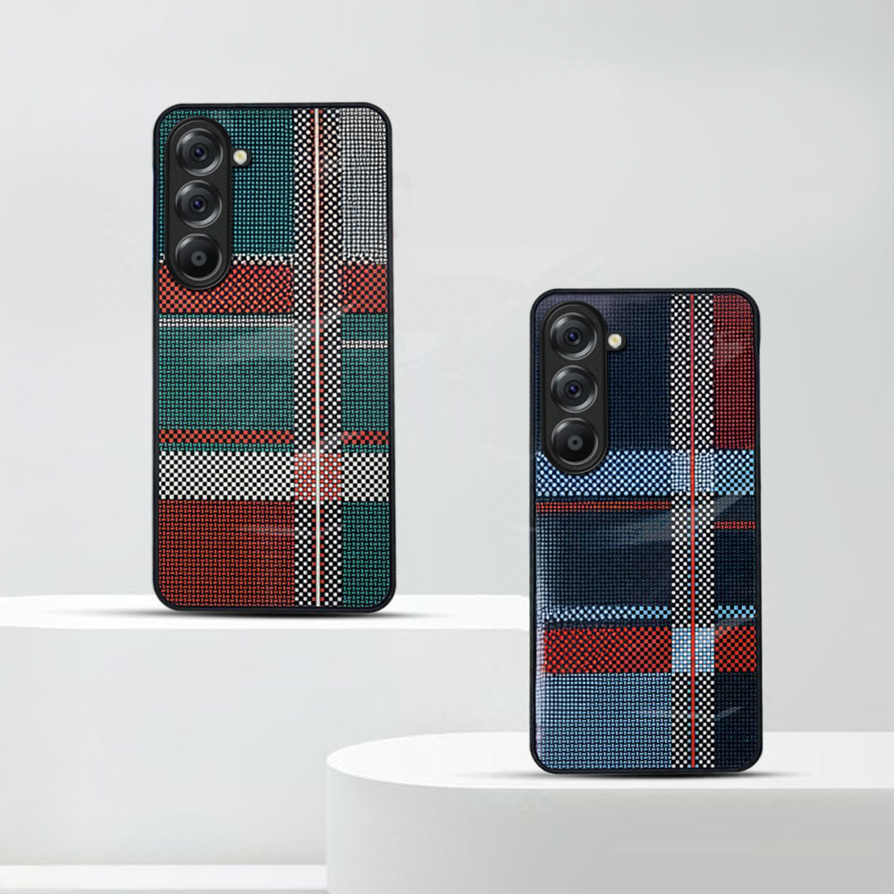 Samsung Galaxy A36 5G Luxury Grid Pattern Glass Back Shockproof Case